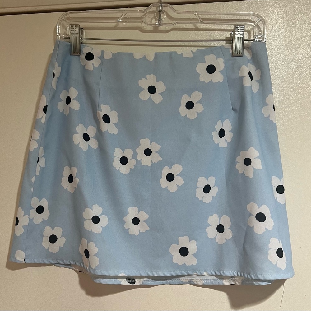 Princess Polly Floral Blue Skirt